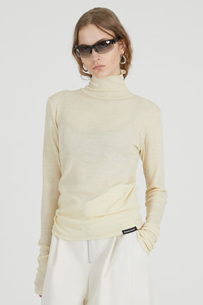 Pure Merino Wool Turtleneck Top - 2025 AUTUMN