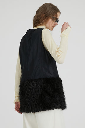 Fur layered pea coat  - 2025 AUTUMN