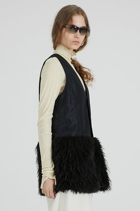 Fur layered pea coat  - 2025 AUTUMN