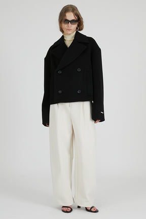 Fur layered pea coat  - 2025 AUTUMN
