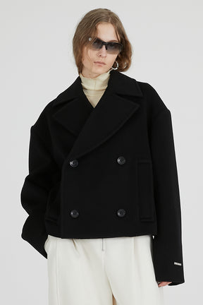 Fur layered pea coat  - 2025 AUTUMN