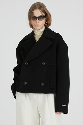 Fur layered pea coat  - 2025 AUTUMN