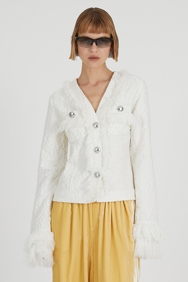 カーディガン 「2025Autumn Pre-Order」フリンジジャガードカーディガン / Fringe Jacquard Cardigan レディ Fringe Jacquard Cardigan - 2025 AUTUMN