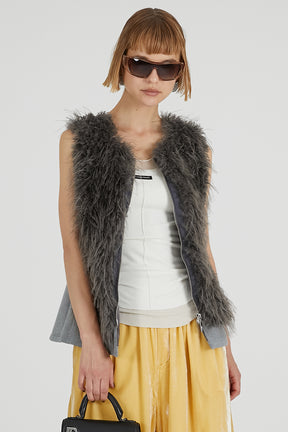 Fur Trimmed Vest