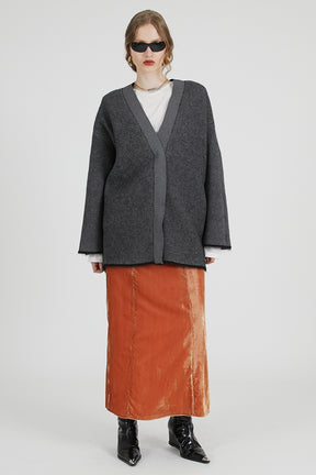 Double-faced Alpaca Knit Cardigan - 2025 AUTUMN