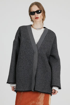 Double-faced Alpaca Knit Cardigan - 2025 AUTUMN