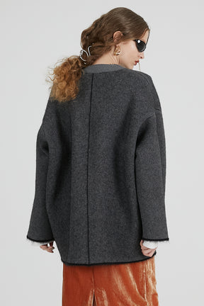 Double-faced Alpaca Knit Cardigan - 2025 AUTUMN