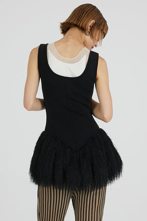 Shaggy Hem Peplum Tank