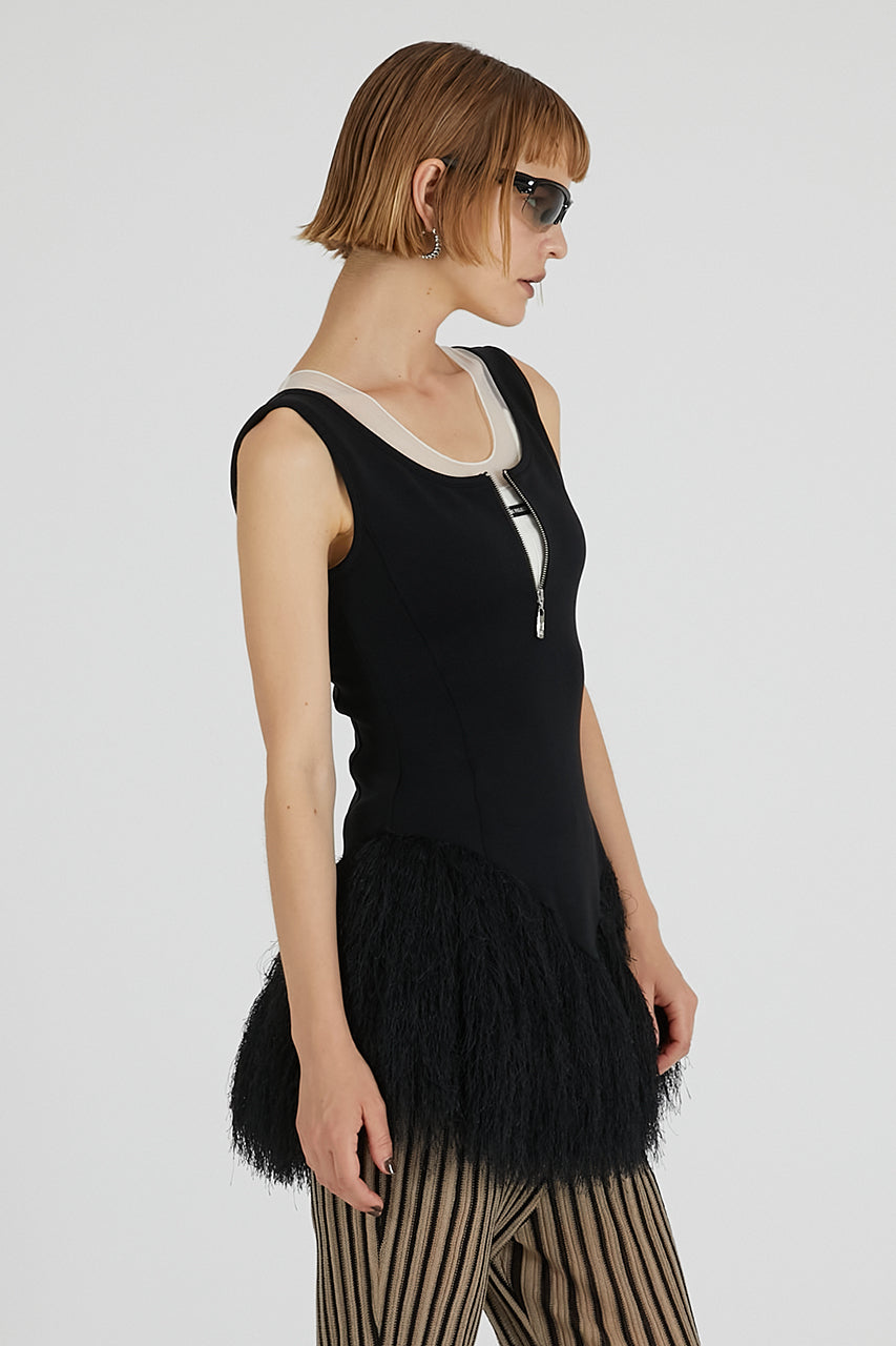 Shaggy Hem Peplum Tank