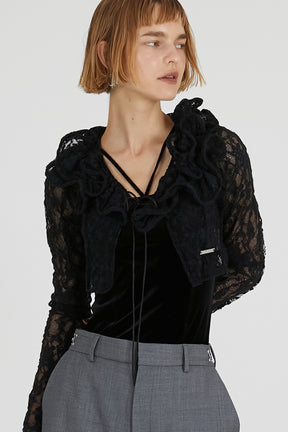 Lace Frill Wave Cardigan