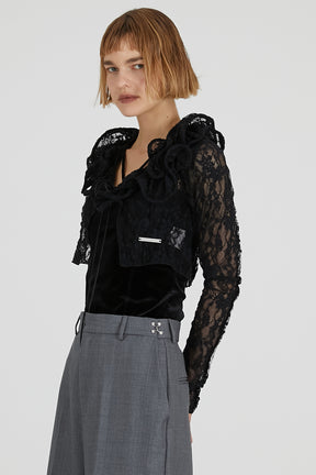 Lace Frill Wave Cardigan