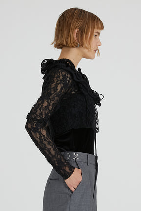 Lace Frill Wave Cardigan