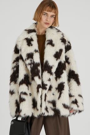Mix Pattern Fur Jacket - 2025 AUTUMN