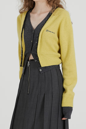 V-Neck Layered Cardigan - 2025 AUTUMN