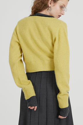 V-Neck Layered Cardigan - 2025 AUTUMN