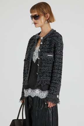 Tweed Knit Cardigan - 2025 AUTUMN