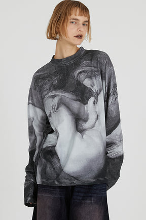 Mythology print long sleeve tee - 2025 AUTUMN