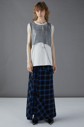 【PRE ORDER】Multi Check Lace-Up Skirt