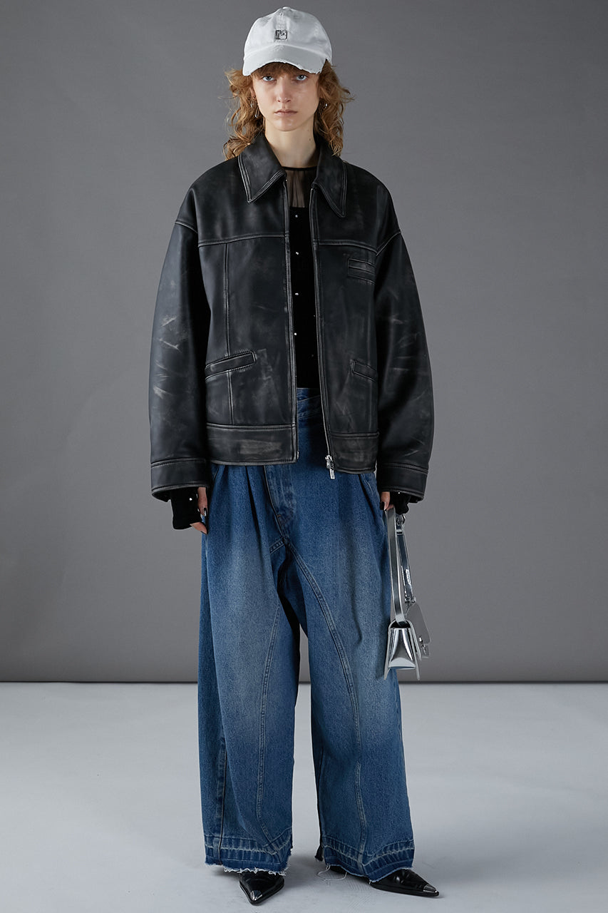 【24AUTUMN PRE ORDER】Padded SHEEP Leather Blouson