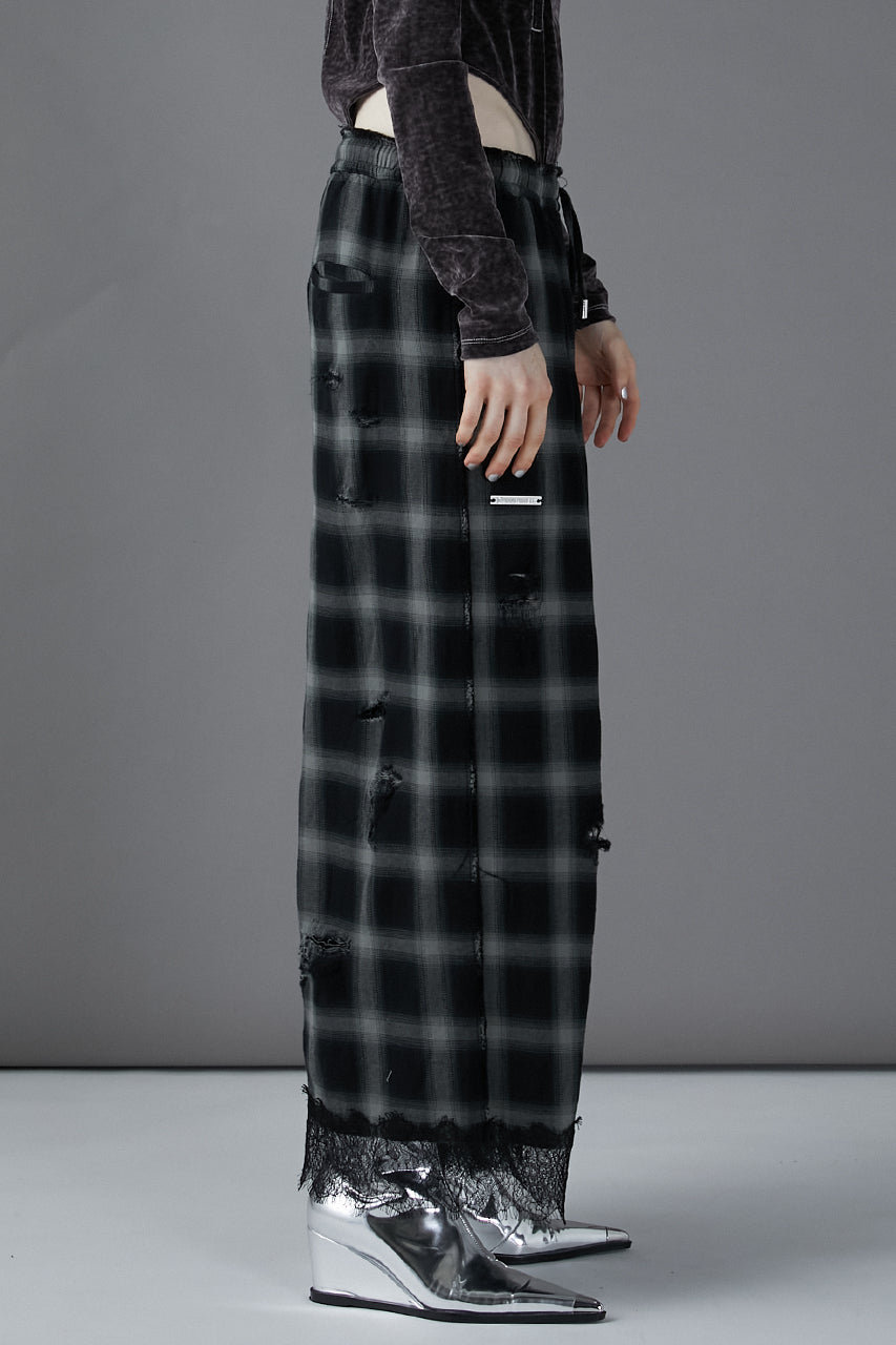 [24Autumn PRE ORDER] DAMAGED CHECK PANTS