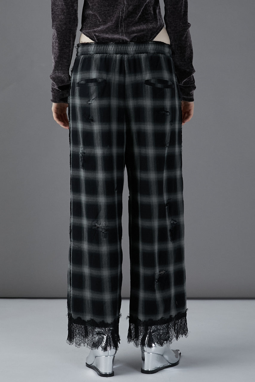 [24Autumn PRE ORDER] DAMAGED CHECK PANTS