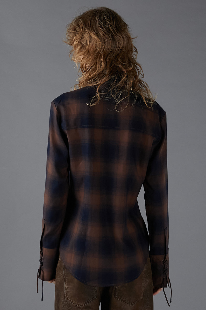 [24Autumn PRE ORDER] Multi Check Body Pierce Shirt