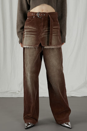 Corduroy Layered Pants