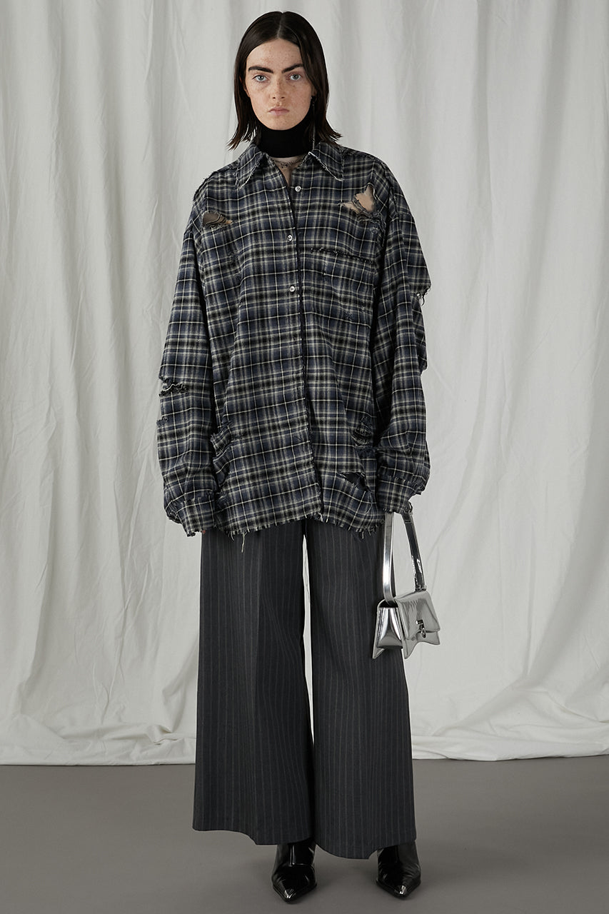 [24Autumn PRE ORDER] DAMAGED CHECK SHIRT