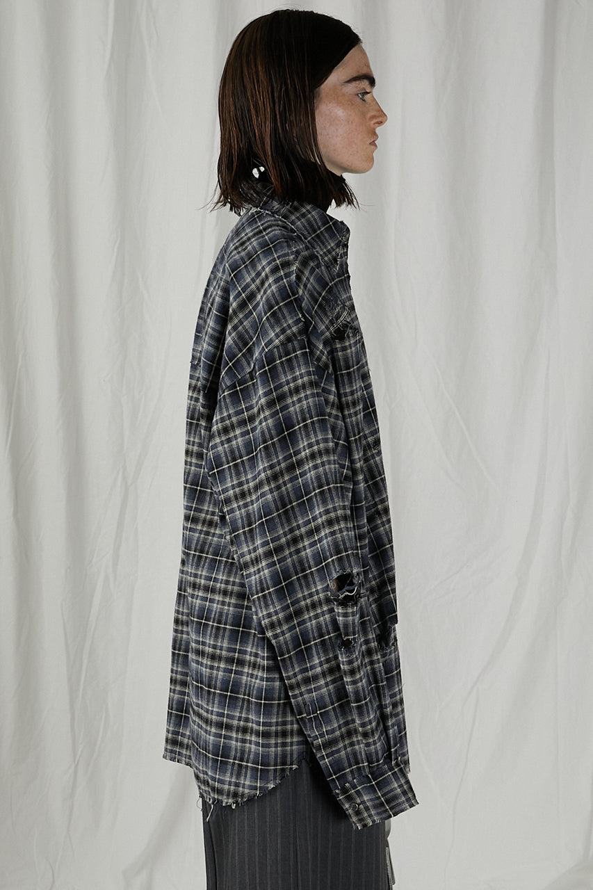 [24Autumn PRE ORDER] DAMAGED CHECK SHIRT