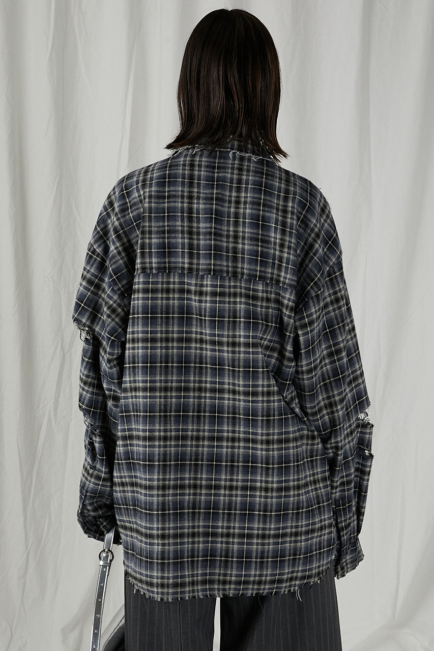 [24Autumn PRE ORDER] DAMAGED CHECK SHIRT