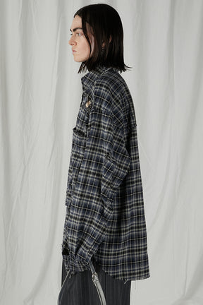 [24Autumn PRE ORDER] DAMAGED CHECK SHIRT