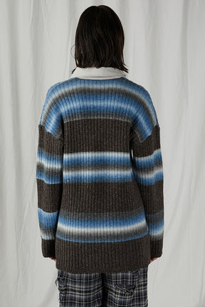 [24AUTUMN PRE ORDER] BLUR BORDER RUGGER KNIT