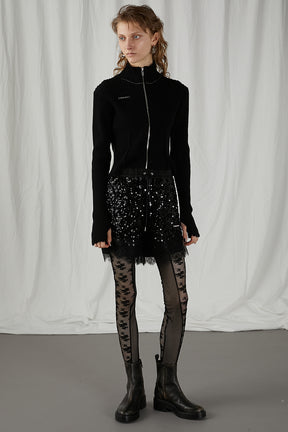 Flower Motif Lace Tights