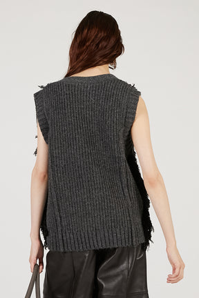 Fluffy Knit Vest - 2025 AUTUMN