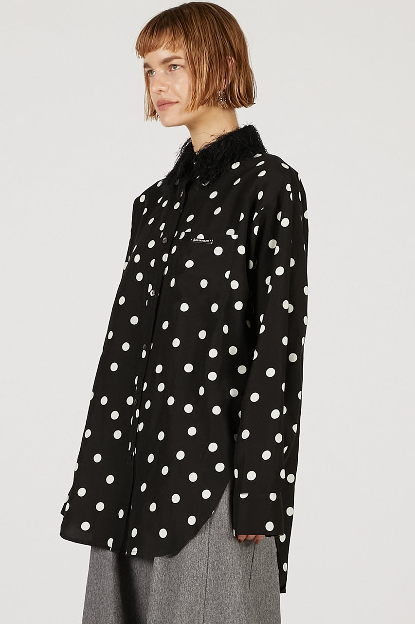 Feather Collar Shirt - 2025 AUTUMN