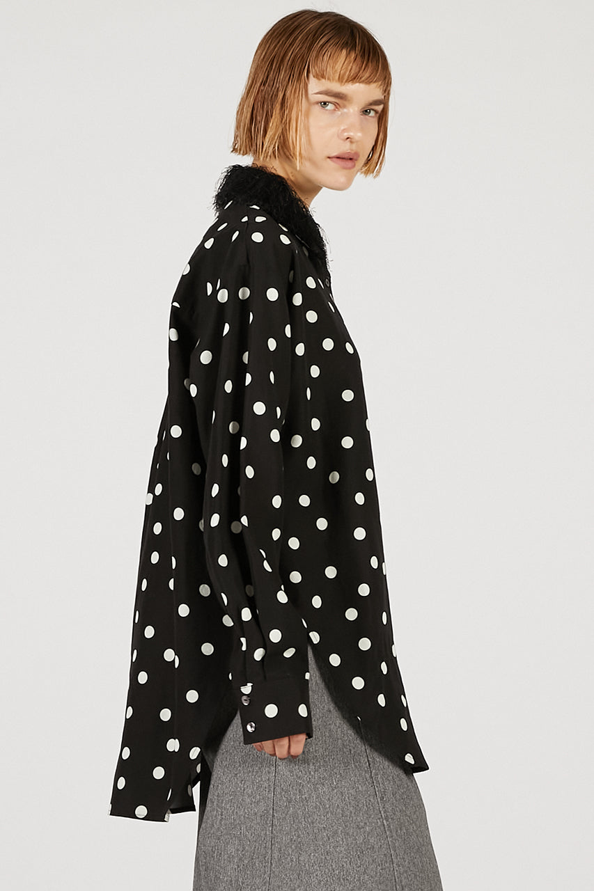 Feather Collar Shirt - 2025 AUTUMN