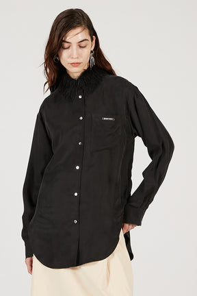 Feather Collar Shirt - 2025 AUTUMN