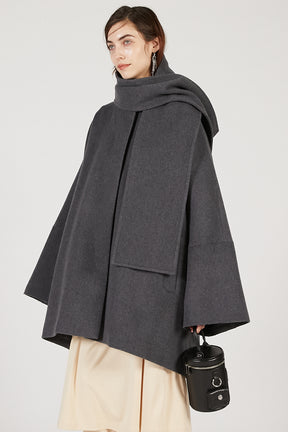 Poncho Coat with Scarf - 2025 AUTUMN
