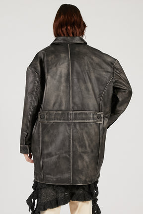 Padded Leather Car Coat - 2025 AUTUMN