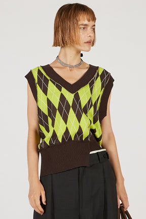 Argyle Knit Vest - 2025 AUTUMN