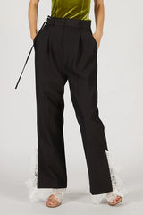 Grand Pianist Wool Cut Lace Slacks