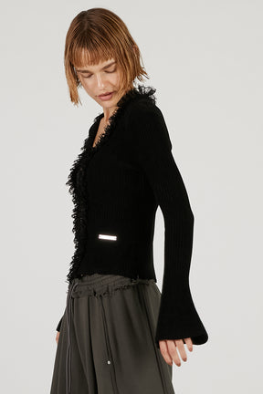 Lace Trim Knit Cardigan - 2025 AUTUMN