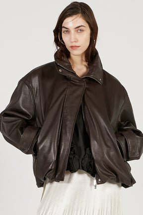 SHEEP Leather High Neck Blouson - 2025 AUTUMN