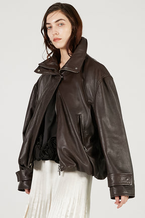 SHEEP Leather High Neck Blouson - 2025 AUTUMN