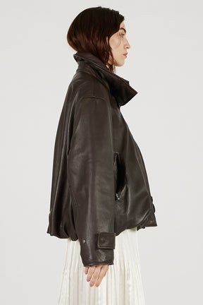 SHEEP Leather High Neck Blouson - 2025 AUTUMN