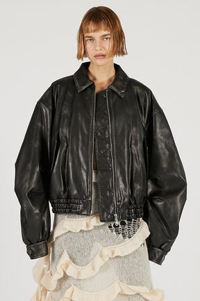 Flight Leather Bomber Jacket - 2025 AUTUMN