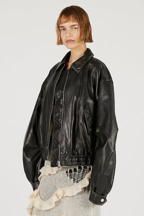 Flight Leather Bomber Jacket - 2025 AUTUMN