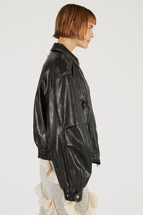 Flight Leather Bomber Jacket - 2025 AUTUMN