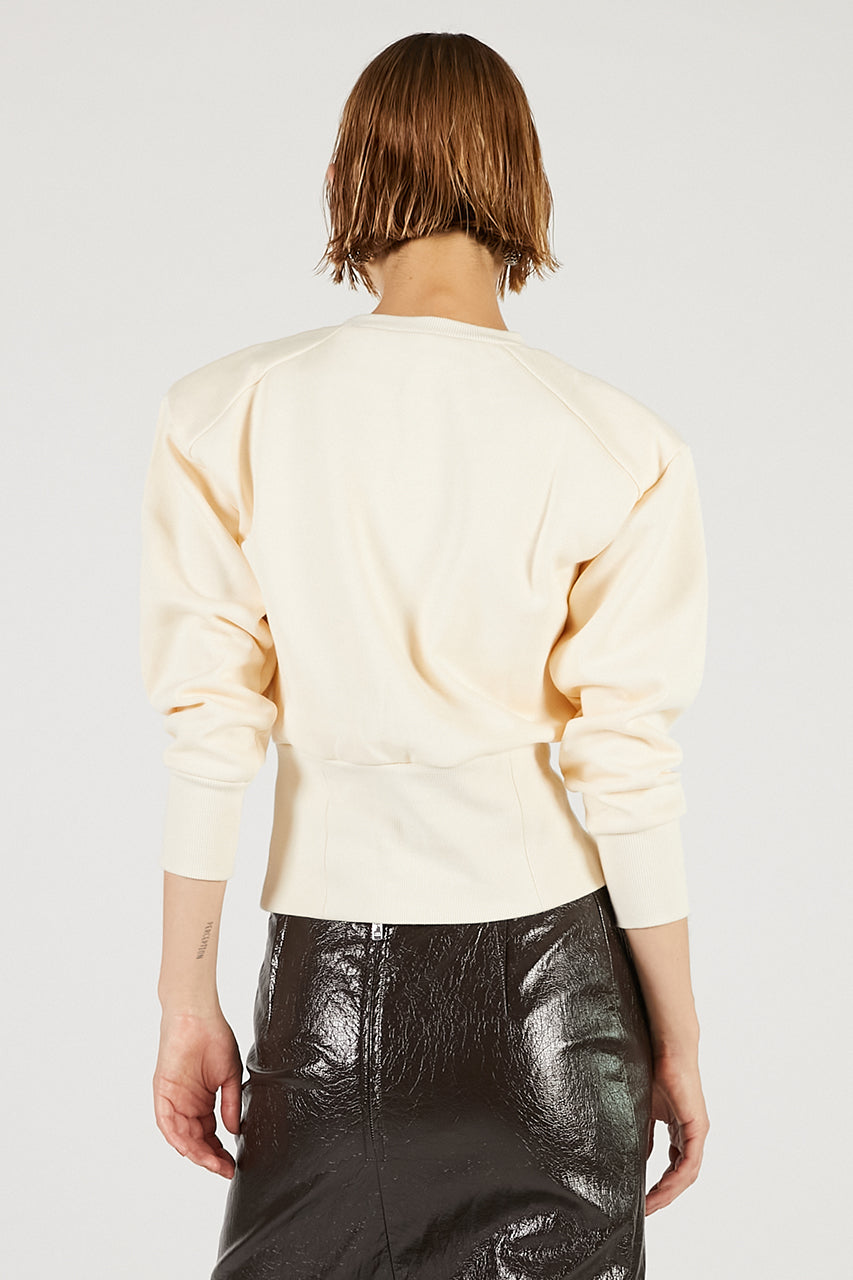Front Zip Shoulder Pad Sweatshirt - 2025 AUTUMN