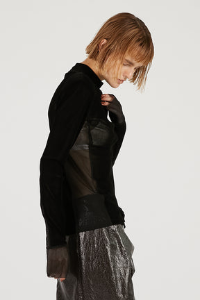Velour Turtleneck Top - 2025 AUTUMN